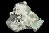 Cubic, Light-Green Fluorite Crystals on Quartz - China #128786-1
